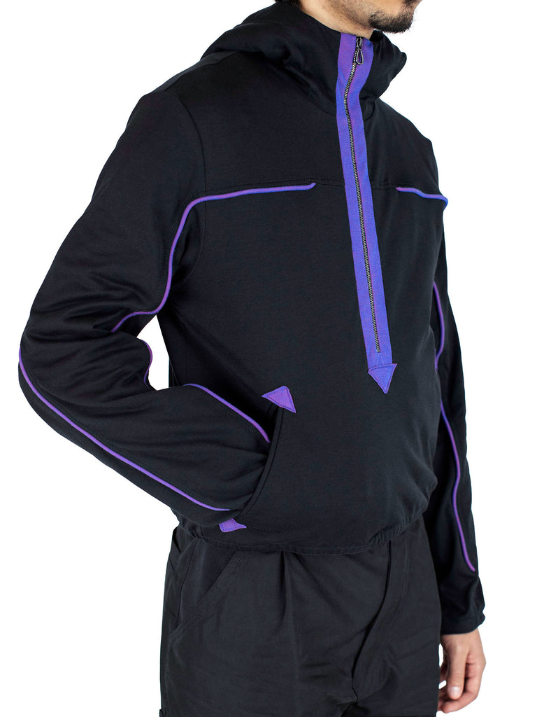 AGATHON HOODED PULLOVER - JET BLACK