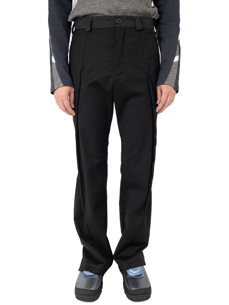 AGATHON TROUSER JET BLACK/CHARCOAL GREY