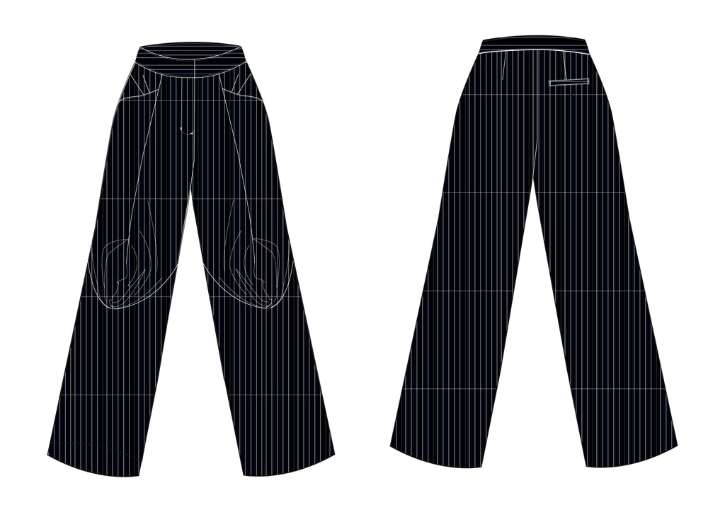 Ara Draped Trouser - 3M Pinstripe