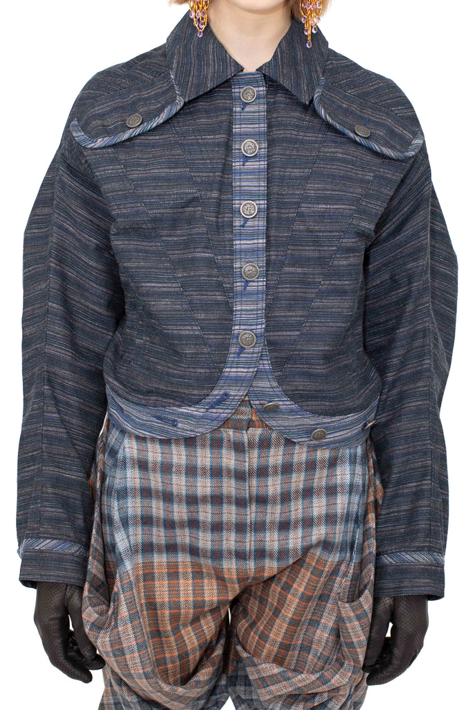 DANTE DENIM JACKET - INDIGO STRIPE