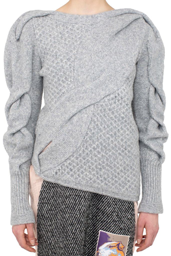 DANTE ASYMMETRIC CABLE JUMPER - STONE GREY
