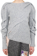 DANTE ASYMMETRIC CABLE JUMPER - STONE GREY
