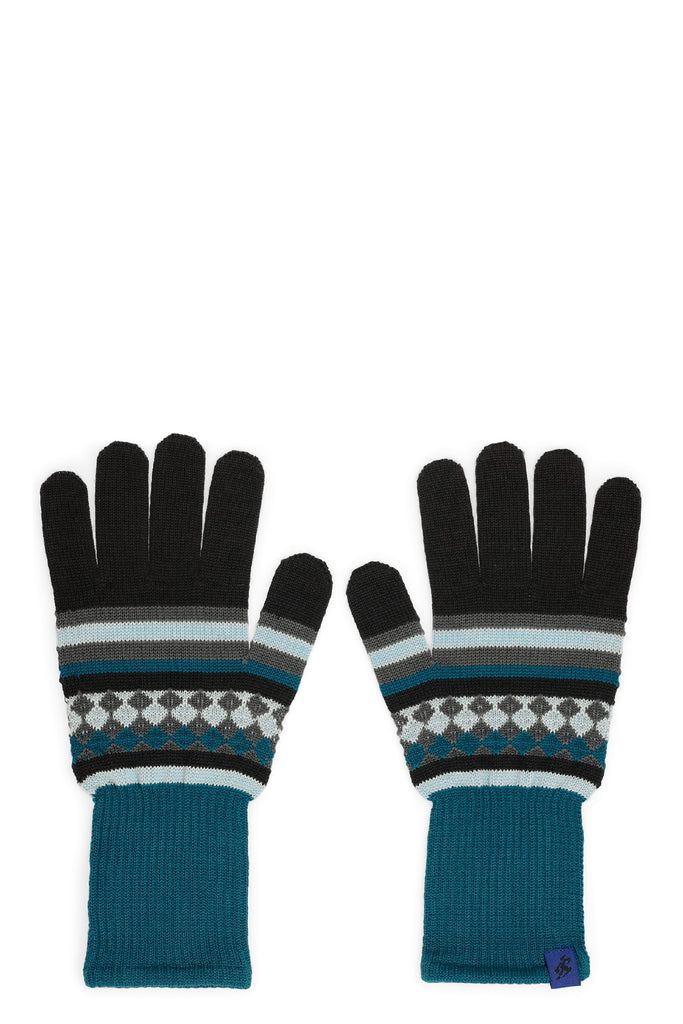 AQUIFOLIA KNIT GLOVE - ANCHOR GREY/SKY