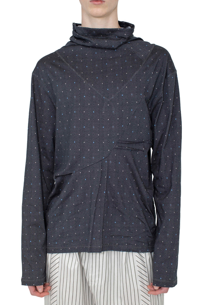 OHNE LONG SLEEVE MOCK NECK - BLACK & SAPPHIRE