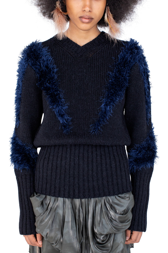 MACAW JUMPER - BLACK SWAN & DEEP LAKE BLUE