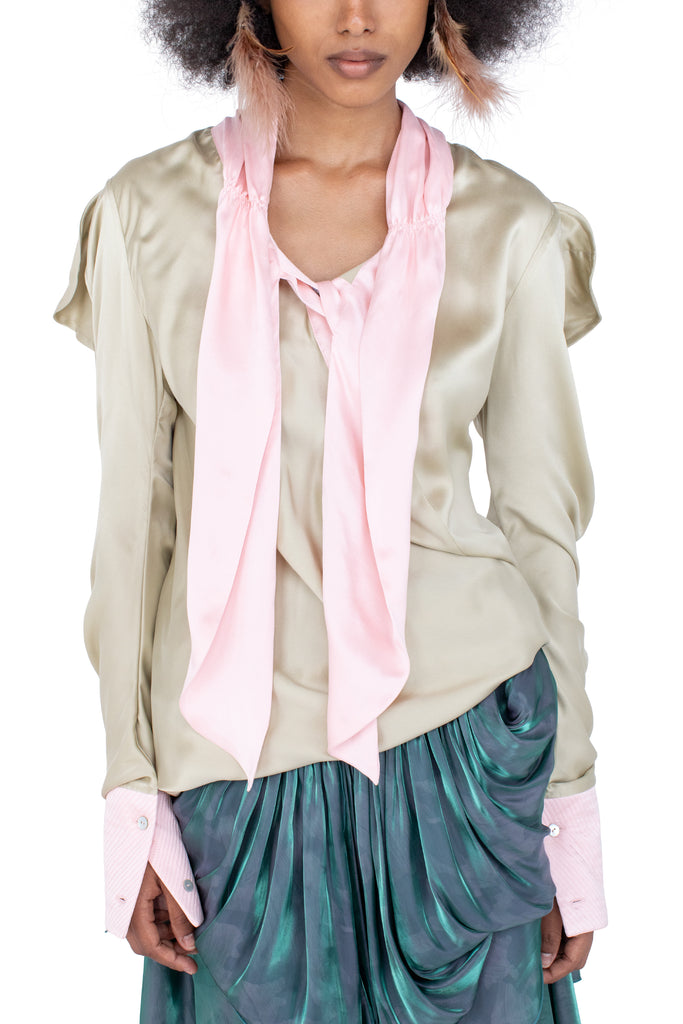 EVELYN BLOUSE - PEBBLE