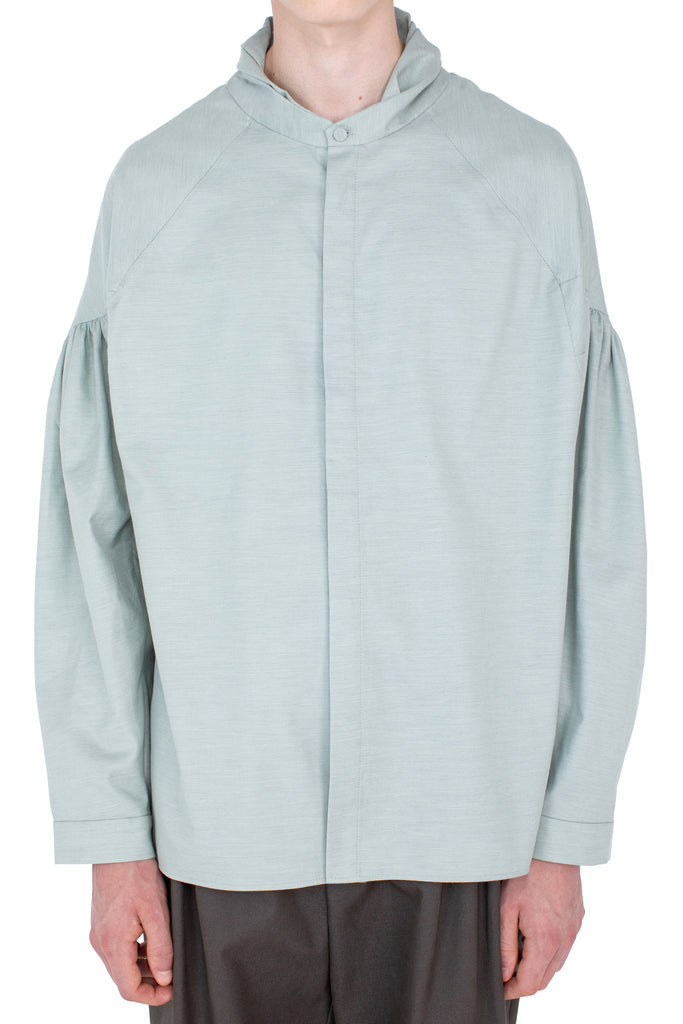 EVERS PLEATED SHIRT - SOFT GREEN