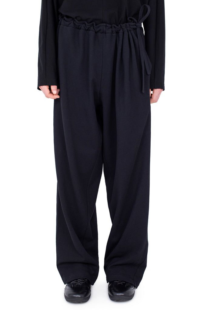 OSCAR WIDE TROUSERS - SMOOTH BLACK