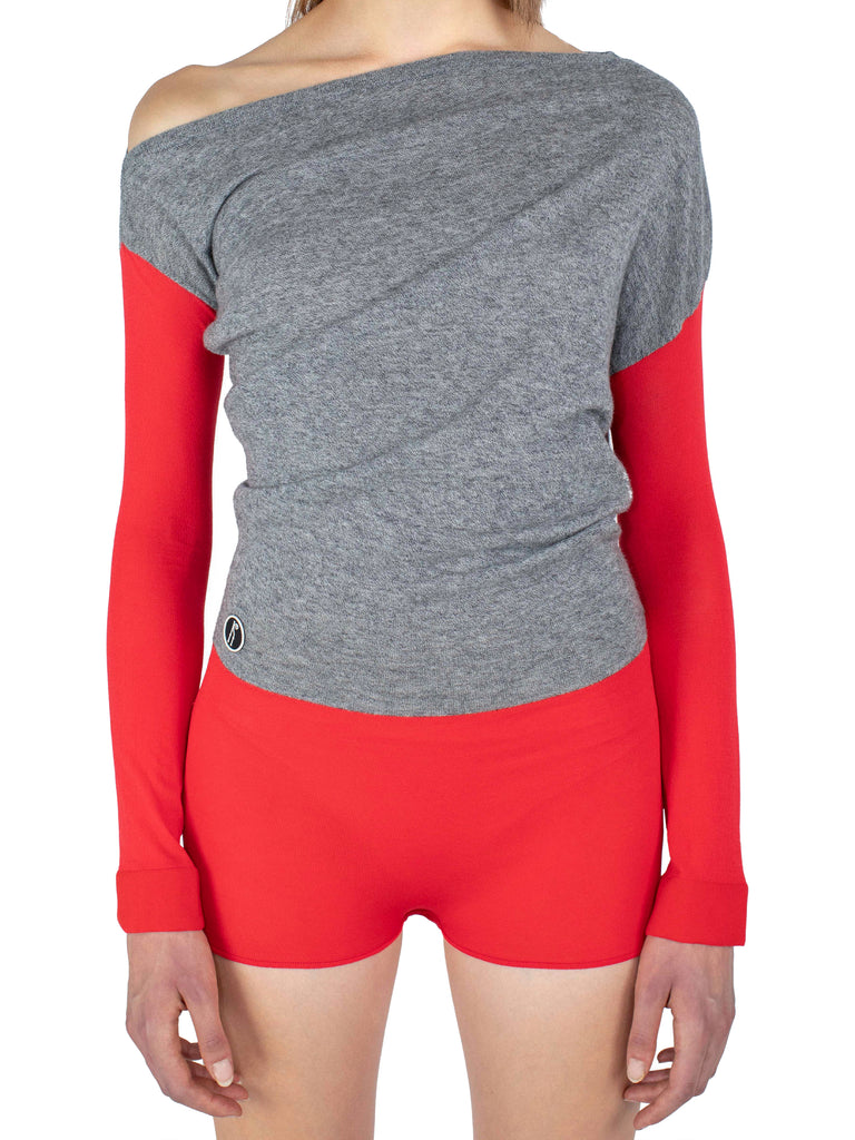 HEISS KNIT LEOTARD - VERMILLION RED