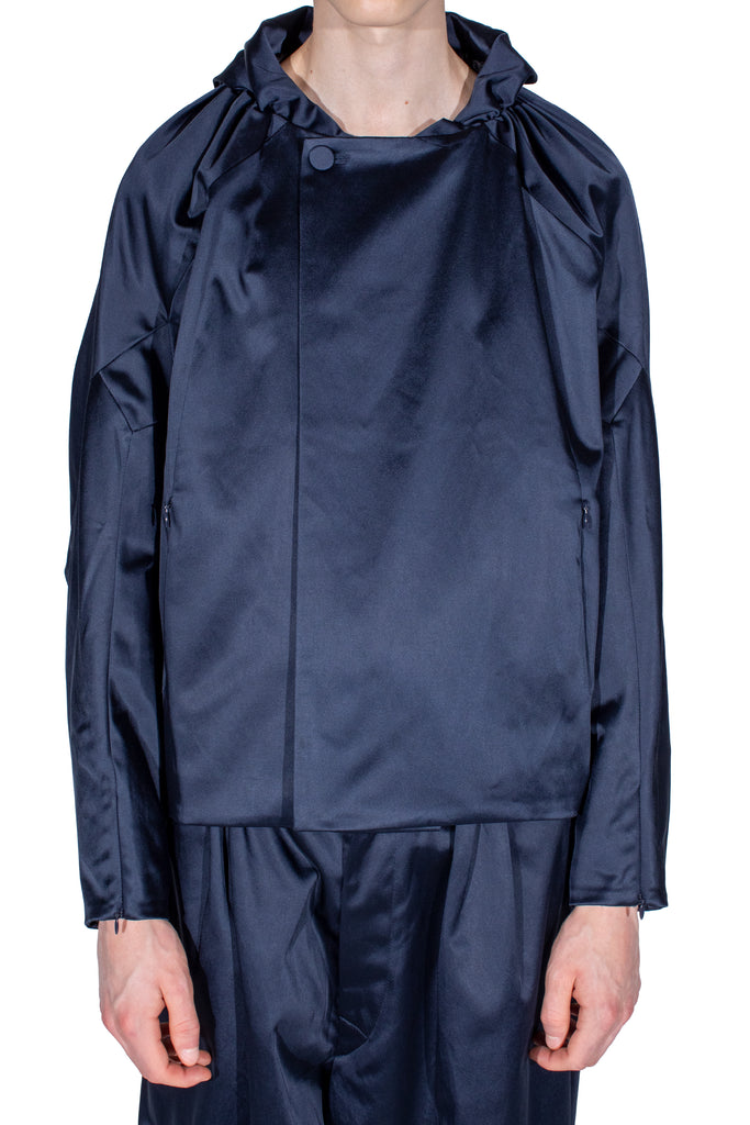 HELMOND GATHERED BLOUSON - DARK SAPPHIRE
