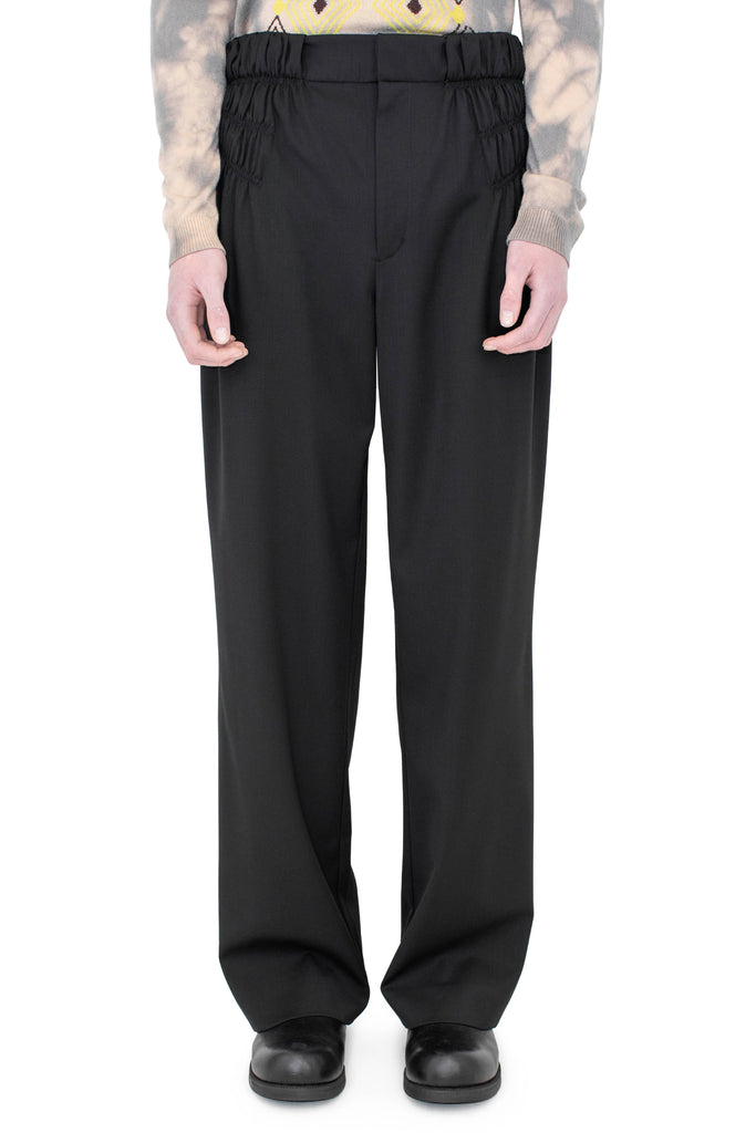 MINNA GATHERED TROUSER - CROW BLACK