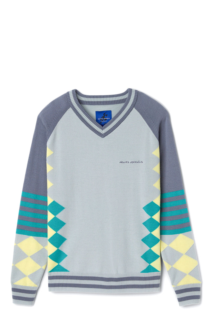 LARICOID KNIT JUMPER - BLUE HAZE/LEMON