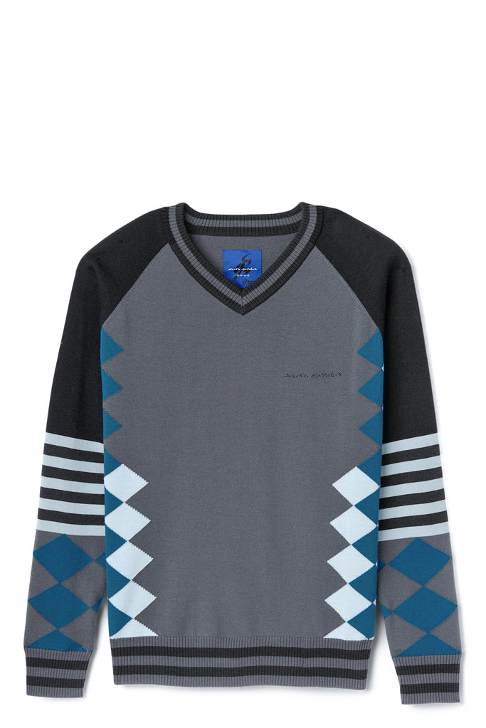 LARICOID KNIT JUMPER - ANCHOR GREY/SKY