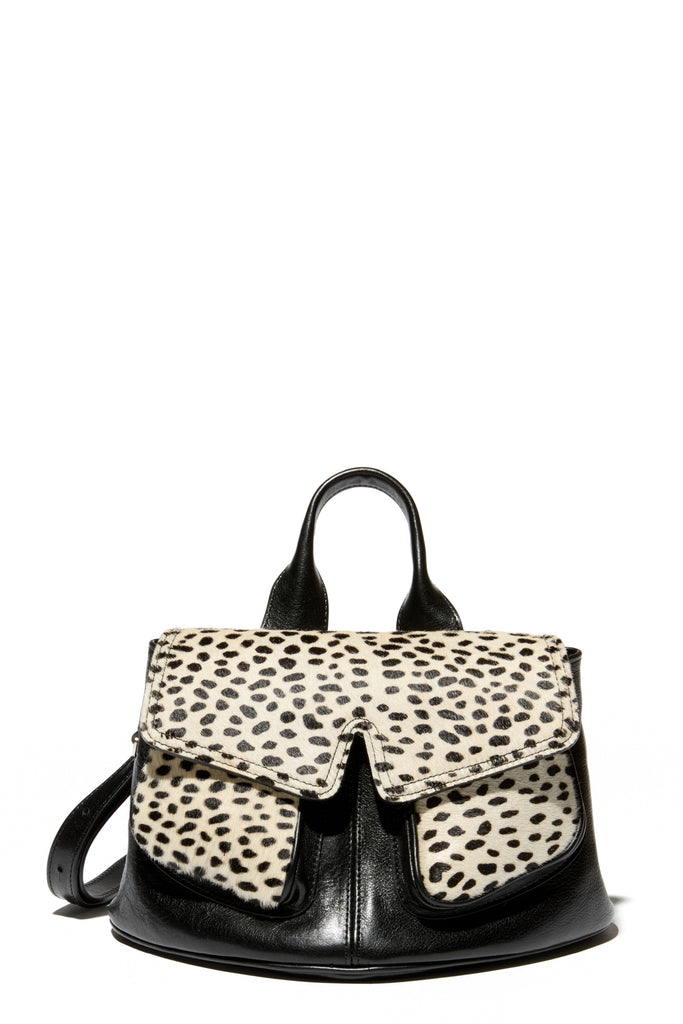 PETITE MEZULARI BAG - BLACK/PRINTED CHEETAH