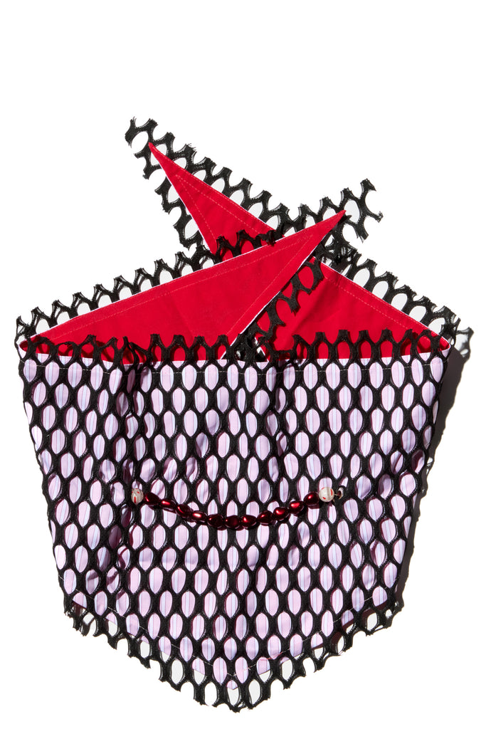 ARMANTROUT PEARL NECKLACE - PINK STRIPE/RED PEARL