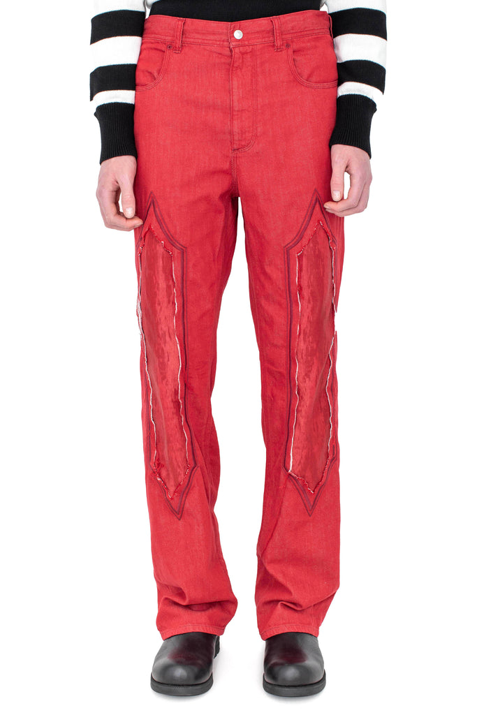 REMORA PANELLED TROUSER - CHERRY RED