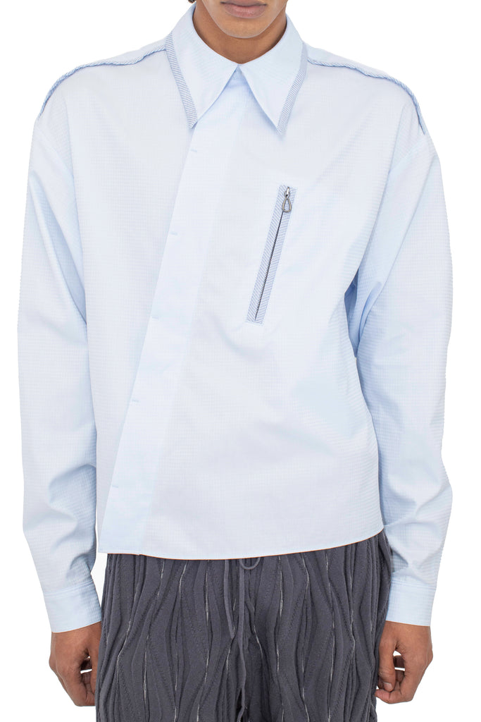 MURAD SHIRT - SKY BLUE HARLEQUIN/BLUE TWILL