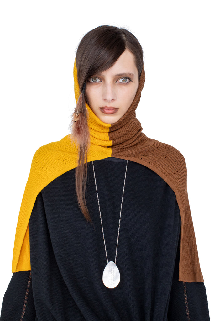 GREBE SCARF - FLEUR DE LIS & MOCHA