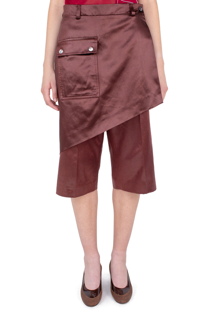 LINNET WRAP CULOTTES - BURNT UMBER