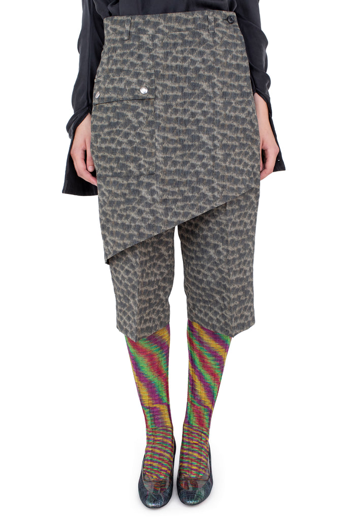 LINNET WRAP CULOTTES - FEATHER PRINT