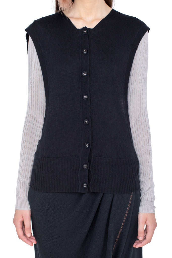 GUILLEMOT COCOON CARDIGAN - NEBULAR BLACK & SILVER GREY