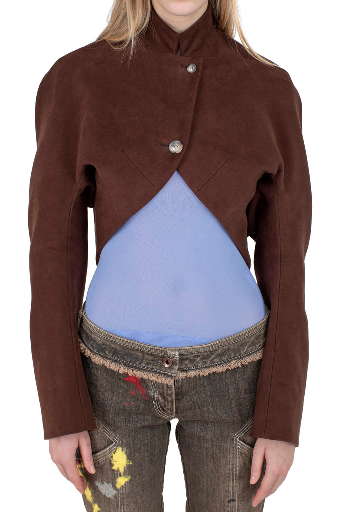 CARR CROPPED JACKET - WENGE BROWN