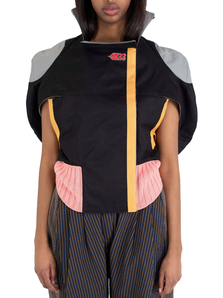 SAKER CROPPED JACKET - MINERAL BLACK/FRENCH GREY/PINK