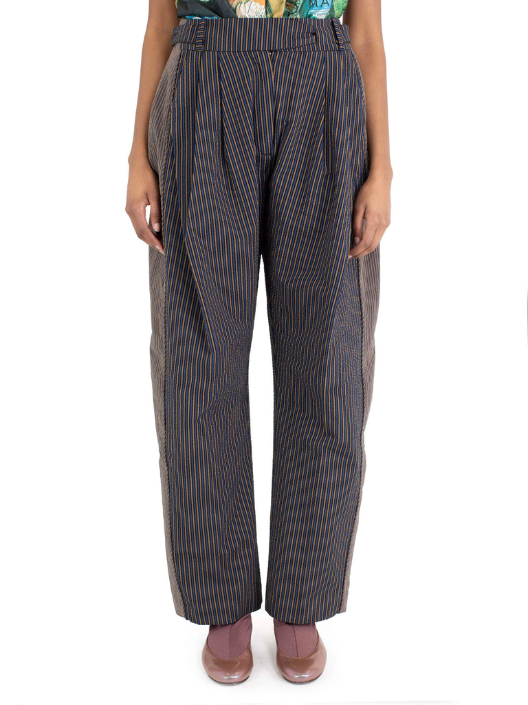 CAUDA PLEATED TROUSER - PINK NAVY / COFFE QUARTZ