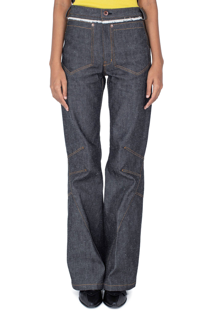 K STRAIGHT LEG JEAN - MOTTLED DARK INDIGO