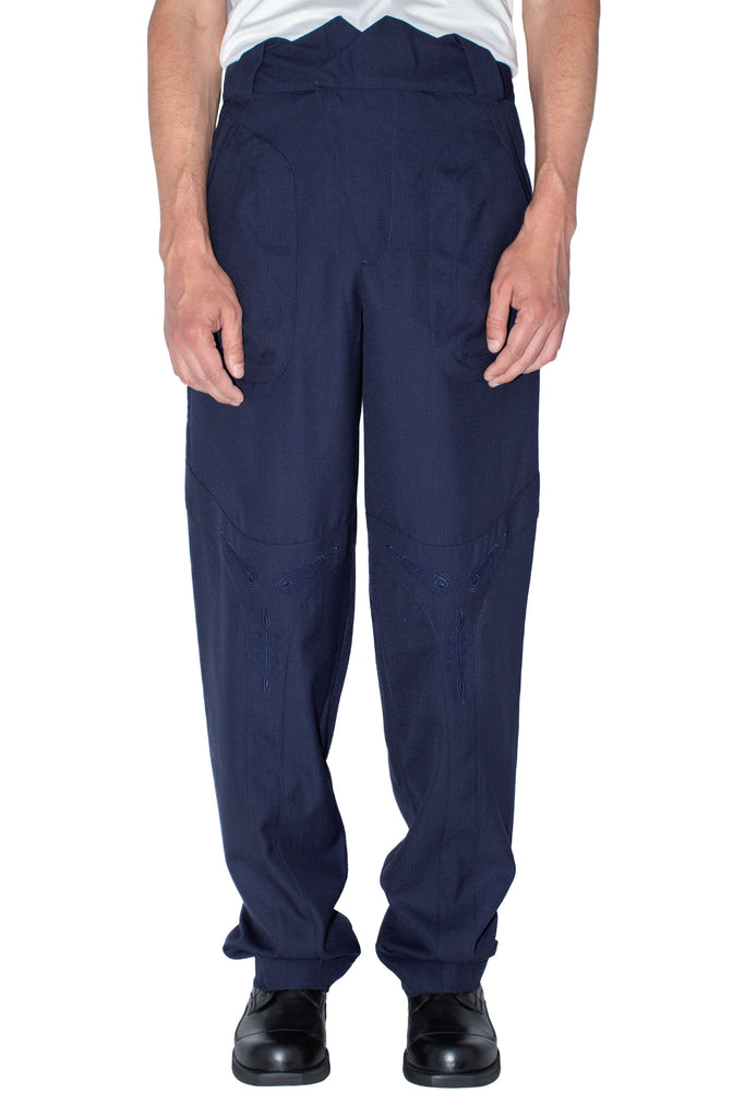 KLEES EMBROIDERED TROUSER - ORION BLUE