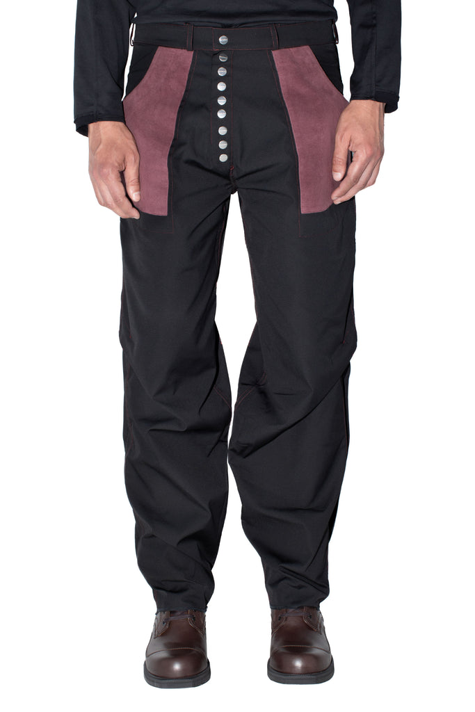 TRIPLE DART REVERSIBLE TROUSER - BLACK / DRY ROSE