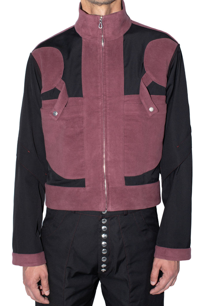 TRIPLE DART REVERSIBLE JACKET - BLACK / DRY ROSE