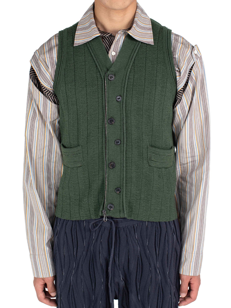 FITZ KNIT VEST - JUNIPER GREEN