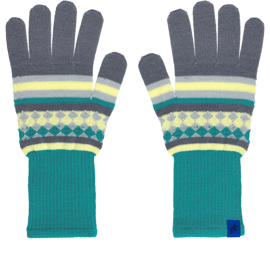 Aquifolia Knit Glove - Blue Haze/lemon