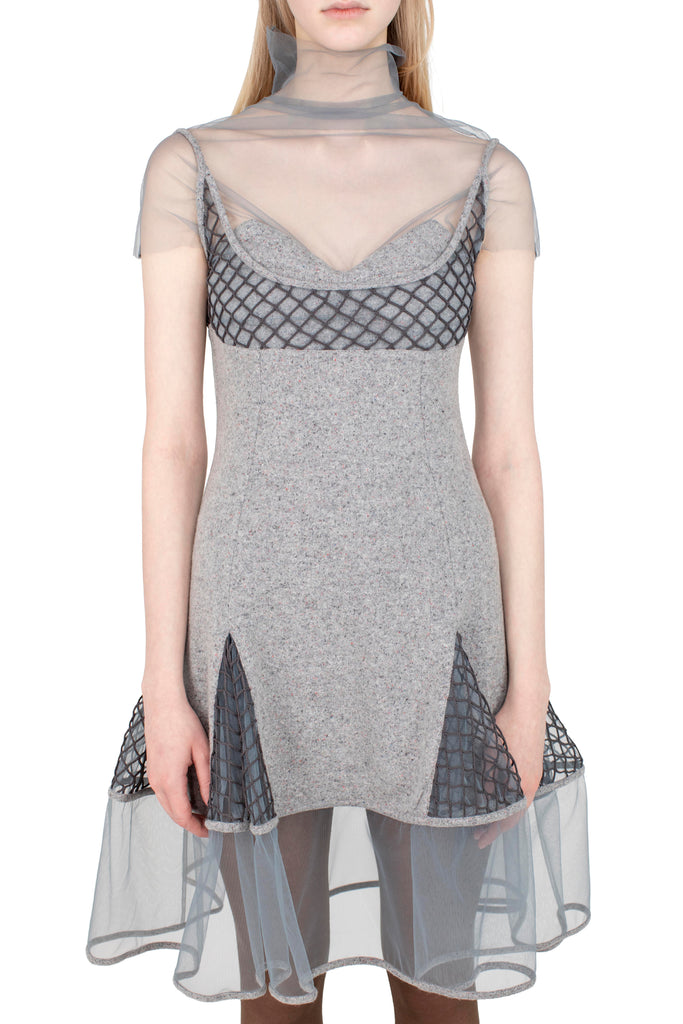 ACKER SHORT SLEEVE DRESS - SPECKLED GREY