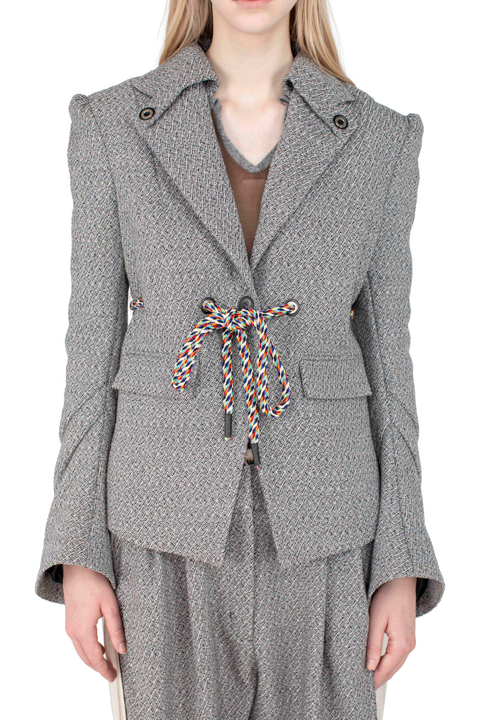 EDNA TAILORED JACKET - MONOCHROME GREY