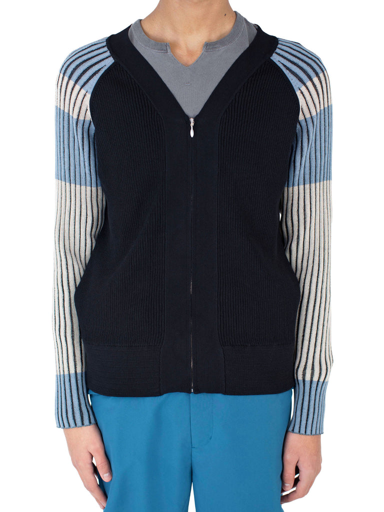 INEX CARDIGAN - BLACK / ALMOND / DUSTY BLUE