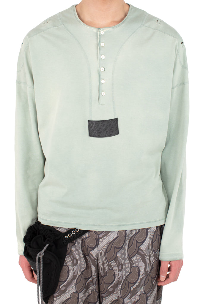 SARGO LONG SLEEVE HENLEY - SEASHORE