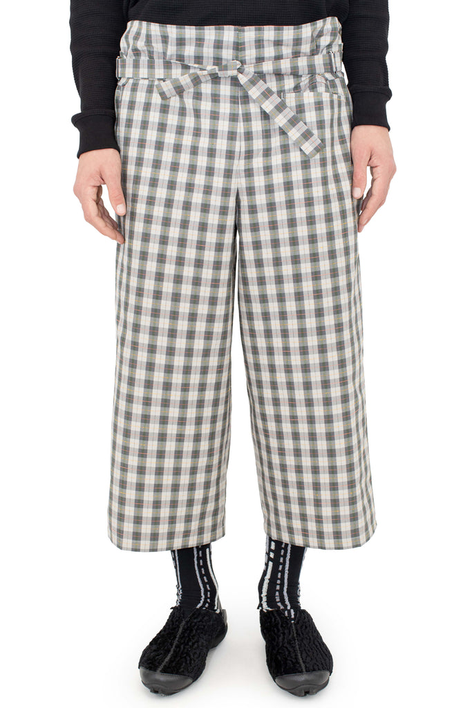 TOTH WIDE TROUSER - OYSTER CHECK