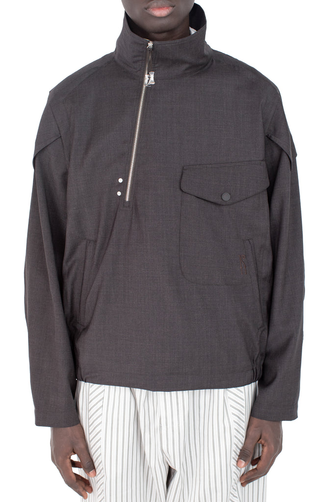 FARKAS PULLOVER JACKET - UMBER BROWN