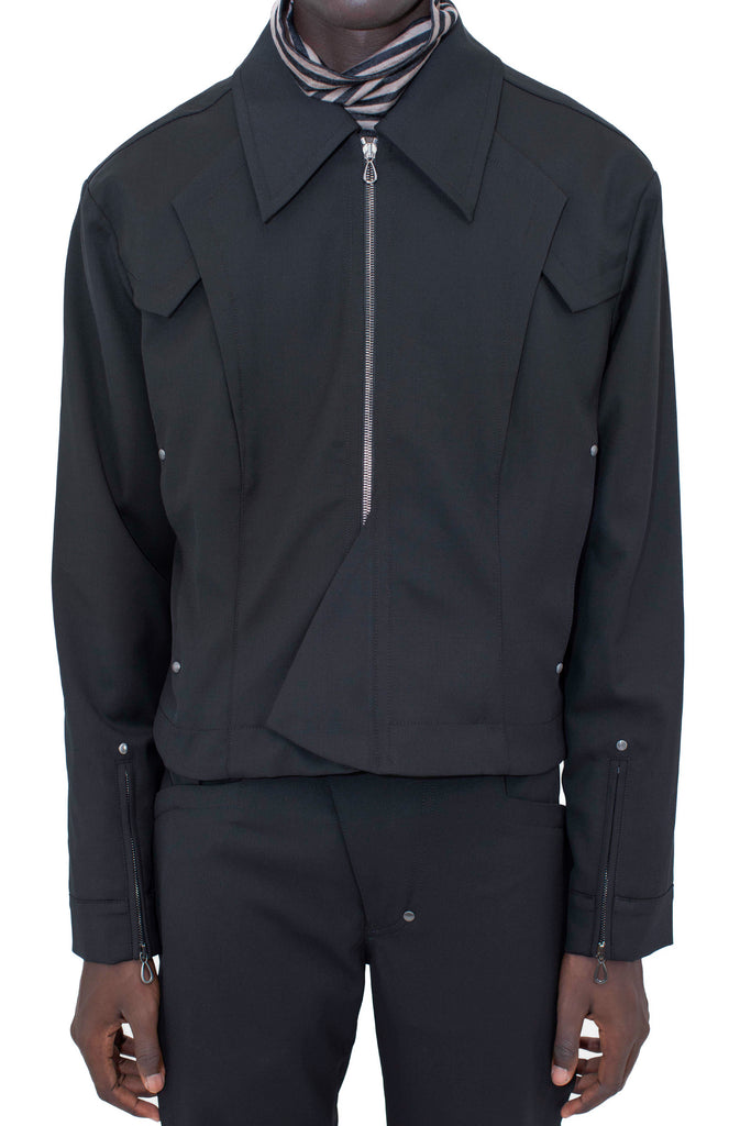 KRANER CROPPED BLOUSON - CROW BLACK