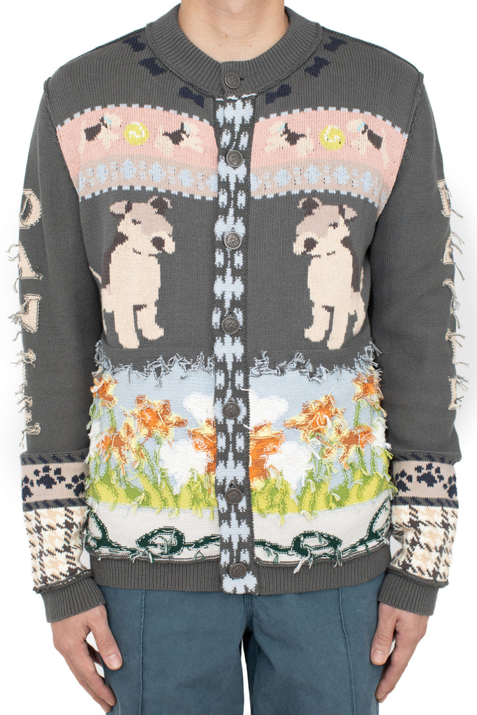 DANTE JACQUARD CARDIGAN - GREY MULTI