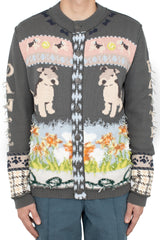 DANTE JACQUARD CARDIGAN - GREY MULTI