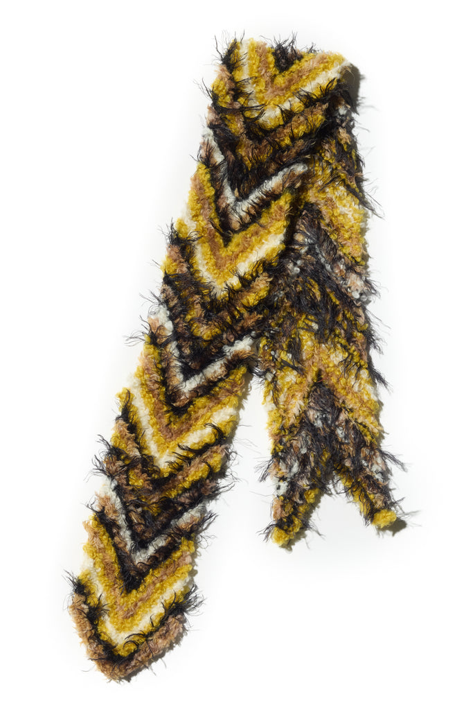 CHEVRON KNIT SCARF - SUNSHINE YELLOW