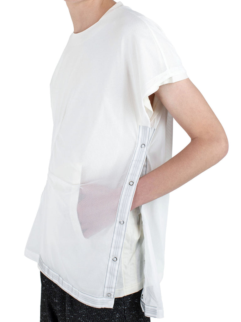 INEX MESH SLEEVELESS TOP - OFF WHITE / WHITE