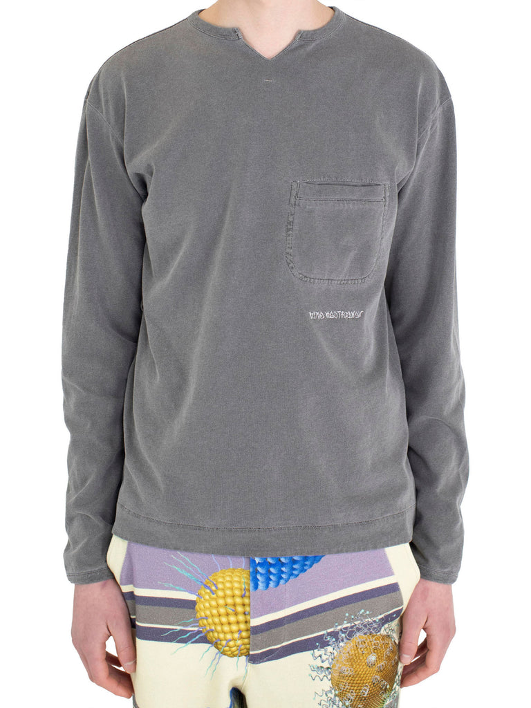 DUENEZ APPLIQUE TOP - WASHED GREY