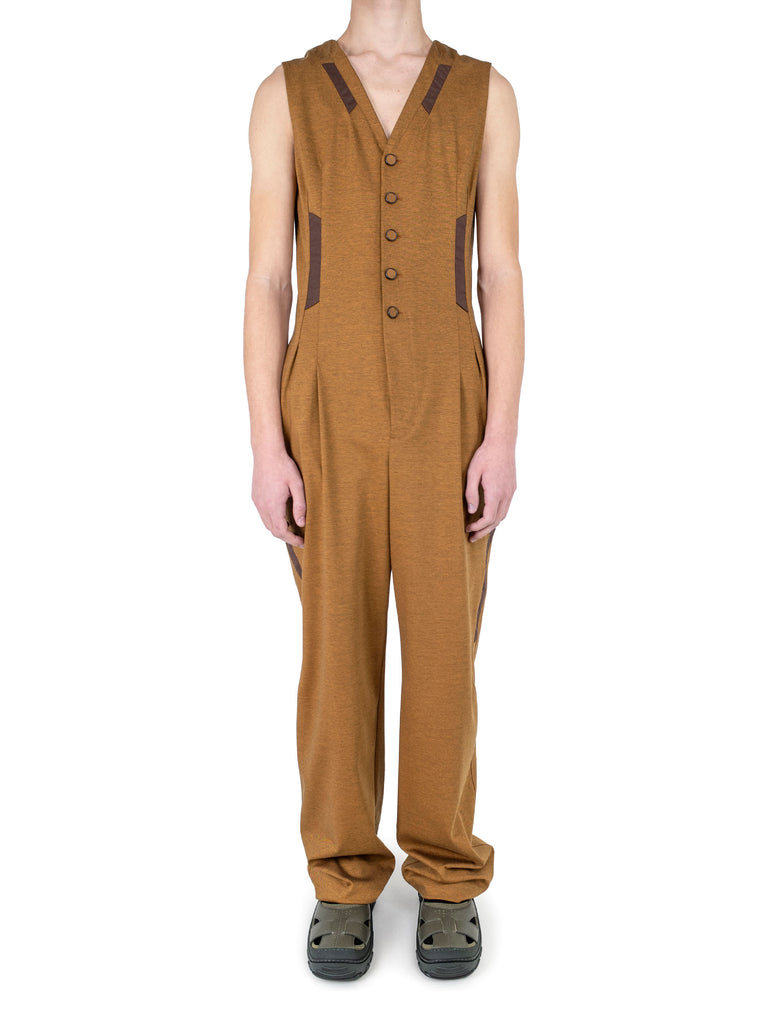 ORSON FORMAL JUMPSUIT - OCHRE/WALNUT BROWN
