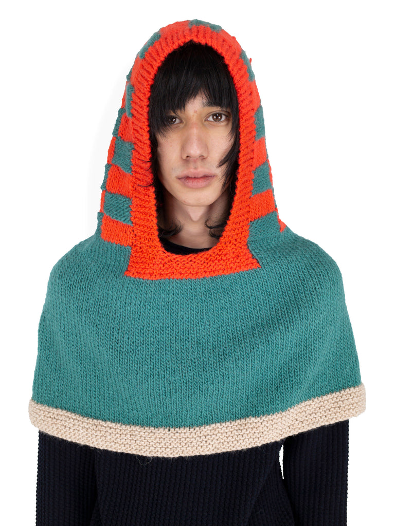 AGATHON CROCHET BALACLAVA GREEN / FLAME
