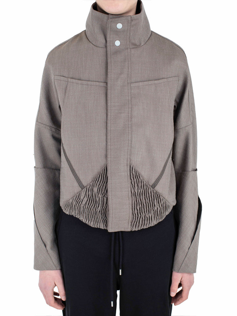 ZAFAR CROPPED JACKET - BROWN OAK